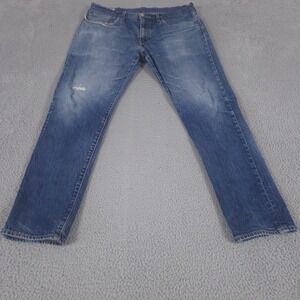 Levi's Jeans Mens 35x32 Blue 502 Slim Tapered Leg Premium Stretch Denim Preppy